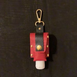 New Sanitizer Holder- Handmade Real Leather. Comes with 1.5 oz plastic bottle.
